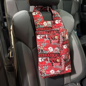 Car Trash/Utility Tote Bag UNL Cornhusker 9" wide x 4" deep x 12" long Handmade